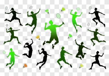 Badminton Players In Action PNG