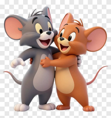 Cartoon Tom And Jerry Embracing Each Other PNG