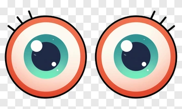 Cartoon Eyes With Colorful Irises PNG