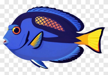 Cartoon Blue Fish PNG