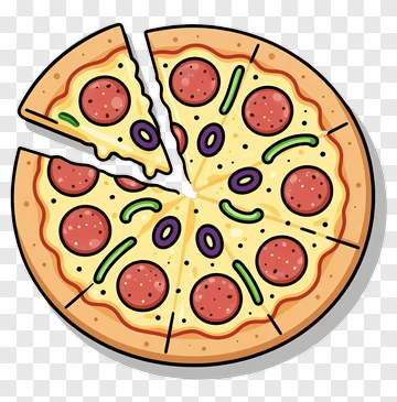Cartoon Pepperoni Pizza Slice PNG