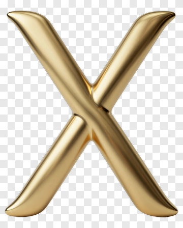 Gold Letter X PNG