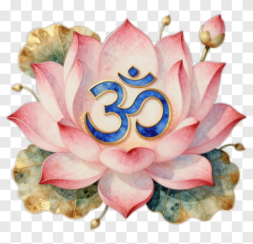 Lotus Flower With Om Symbol PNG