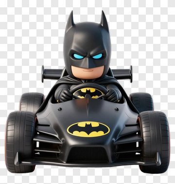 Cartoon Batman Driving A Go-Kart PNG
