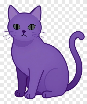Cartoon Purple Cat PNG