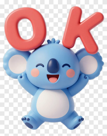 Happy Cartoon Koala Holding Ok Sign PNG