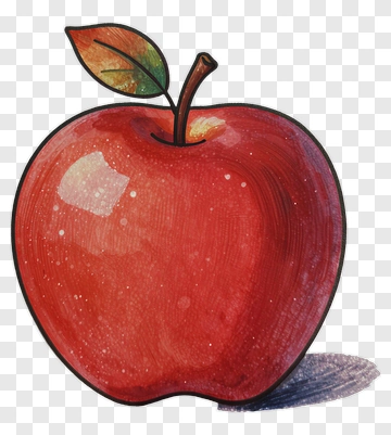 Red Apple With Leaf PNG