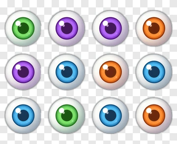 Colorful Cartoon Eyes Collection PNG