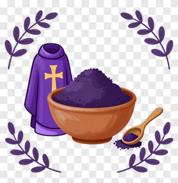 Purple Bowl Of Ashes With Clerical Robe PNG