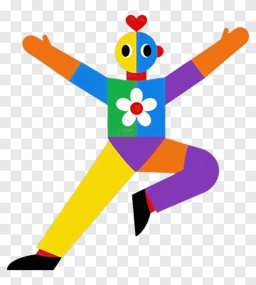 Colorful Abstract Figure Dancing PNG