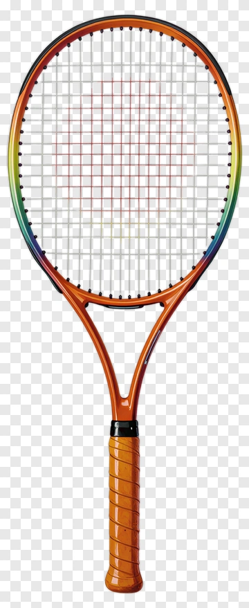 Tennis Racket With Colorful Design PNG