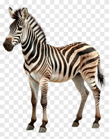 Realistic Zebra Standing PNG