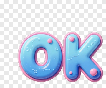 Colorful Ok Text Design PNG