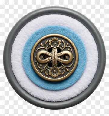 Decorative Button With Floral Design PNG