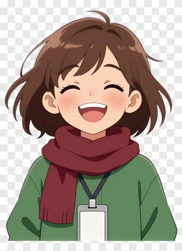 Happy Girl Smiling With A Scarf PNG