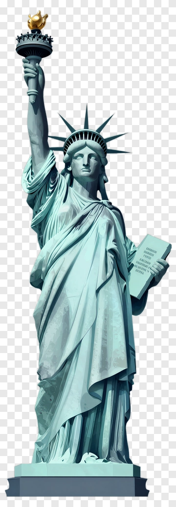 Statue Of Liberty Holding A Torch And Tablet PNG