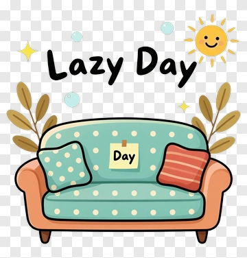 Cartoon Couch On A Lazy Day PNG