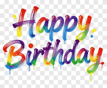 Happy Birthday Text In Colorful Style PNG