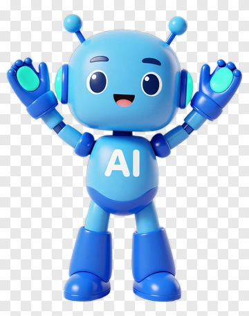 Cartoon Ai Robot With Open Arms PNG