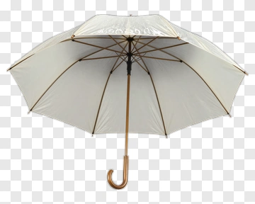 White Umbrella With Gold Trim PNG