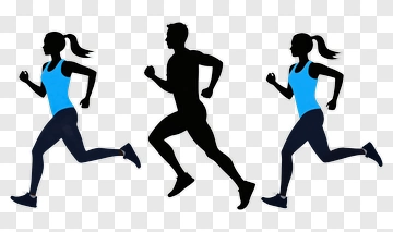 Running Silhouettes Of Man And Woman PNG