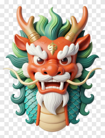 3D Dragon Mask PNG