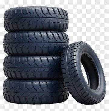 Stack Of Four Black Car Tires PNG