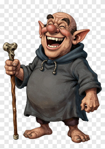 Cartoon Gnome Holding A Staff PNG