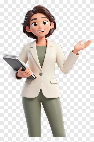 Cartoon Teacher Holding A Notebook PNG