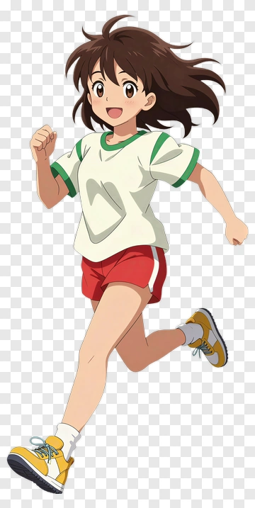 Girl Running In Sports Attire PNG