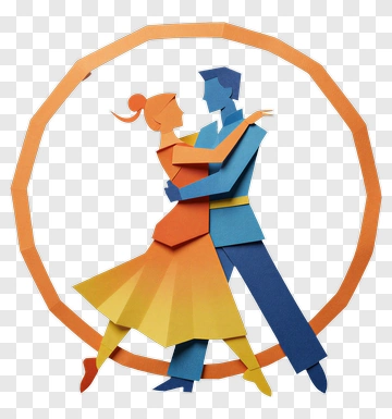 Colorful Paper Cut Dance Couple PNG