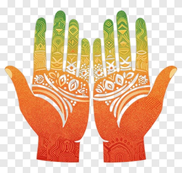 Colorful Hands With Intricate Patterns PNG