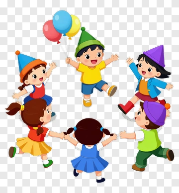 Happy Children Playing Together With Balloons PNG