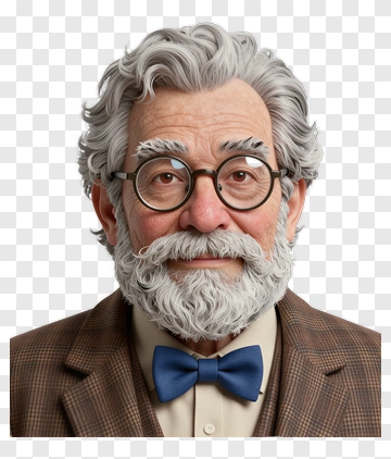 Elderly Man With Glasses And Bow Tie PNG