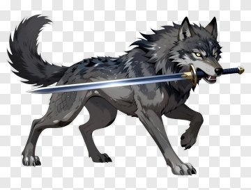 Wolf Holding A Sword PNG