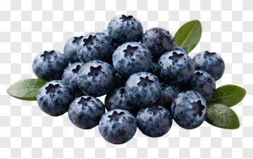Fresh Blueberries With Leaves PNG