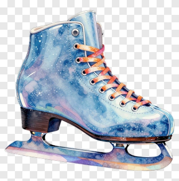 Watercolor Ice Skate PNG