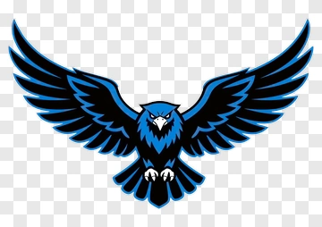 Blue Hawk With Outstretched Wings PNG