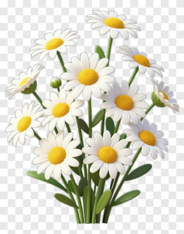 Flower Bouquet Of Daisies PNG