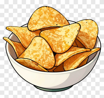 Bowl Of Potato Chips PNG