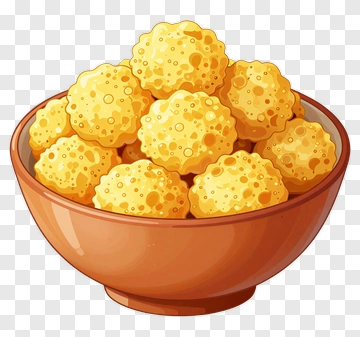 Bowl Of Yellow Snacks PNG