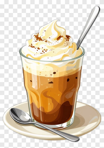 Iced Coffee With Whipped Cream PNG