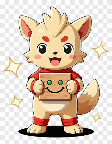 Cartoon Dog Holding A Smiling Box PNG
