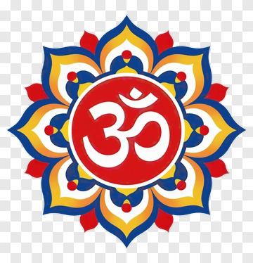 Colorful Om Symbol Mandala Design PNG
