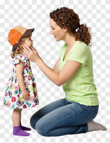 Mother And Daughter Smiling Together PNG