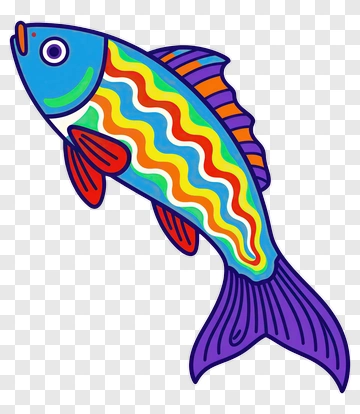 Colorful Cartoon Fish PNG