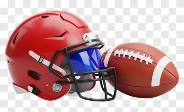 Red Football Helmet And Ball PNG
