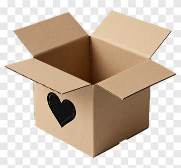 Cardboard Box With Heart Cutout PNG