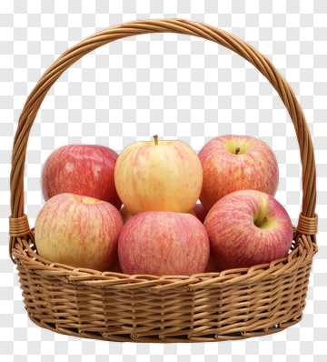 Apple Basket With Red And Yellow Apples PNG