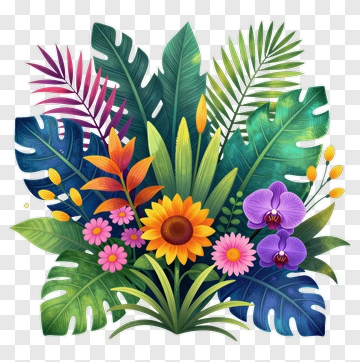 Colorful Floral Arrangement PNG